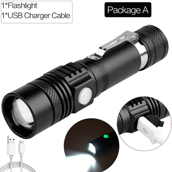 Super Bright Led flashlight USB linterna led