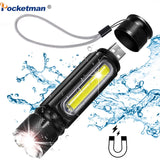 Multifunctional LED Flashlight USB Rechargeable