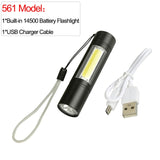 Multifunctional LED Flashlight USB Rechargeable