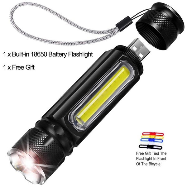 Multifunctional LED Flashlight USB Rechargeable