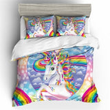 Fashion Cartoon Unicorn Bedding Set Duvet