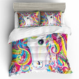 Fashion Cartoon Unicorn Bedding Set Duvet