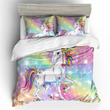 Fashion Cartoon Unicorn Bedding Set Duvet