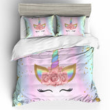 Fashion Cartoon Unicorn Bedding Set Duvet
